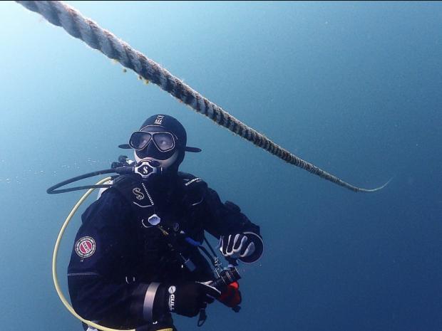 Korean actor Dong Hyuk Cho diving underwater